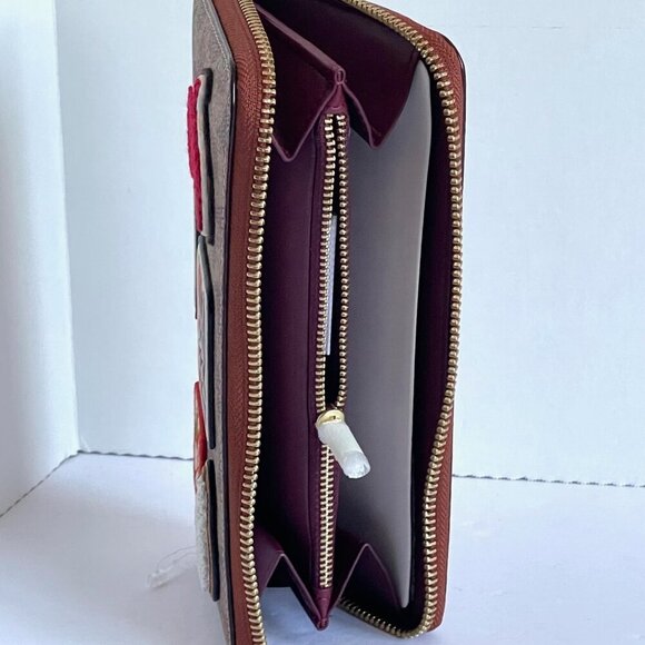 Coach C7204 Accordion Zip Phone Wallet Ski Patches Signature Canvas Women’s - Picture 7 of 8